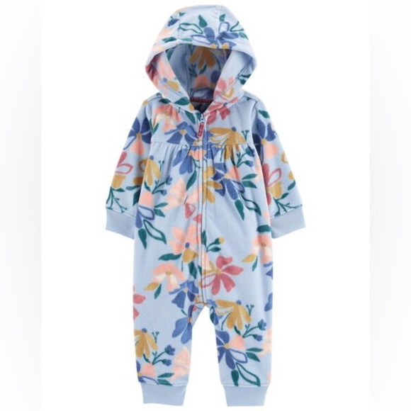 Carter's Other - Carters 24 month fleece zip up hooded outfit 24 months floral girls